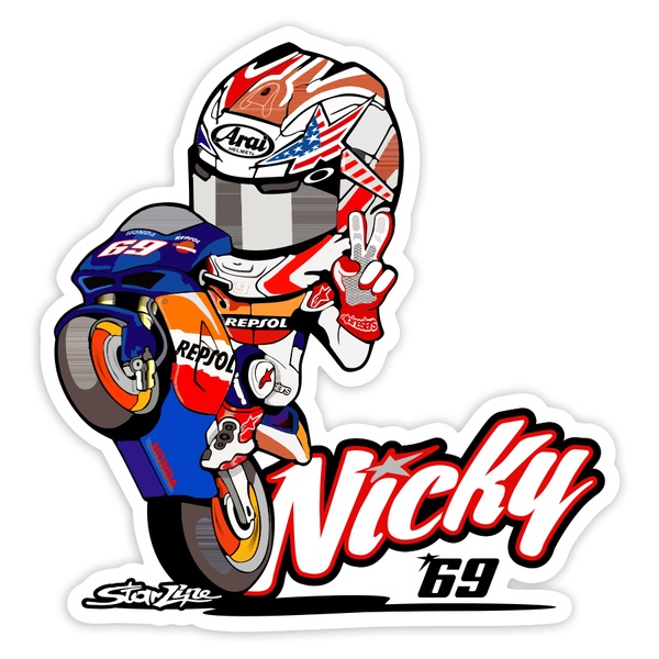 Adesivi per Auto e Moto: Nicky 69 MotoGP Nicky Hayden