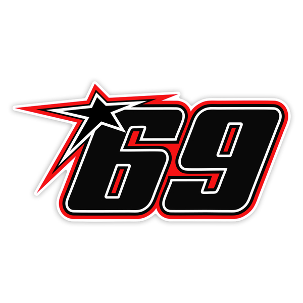 Adesivi per Auto e Moto: Numero 69 MotoGP Nicky Hayden