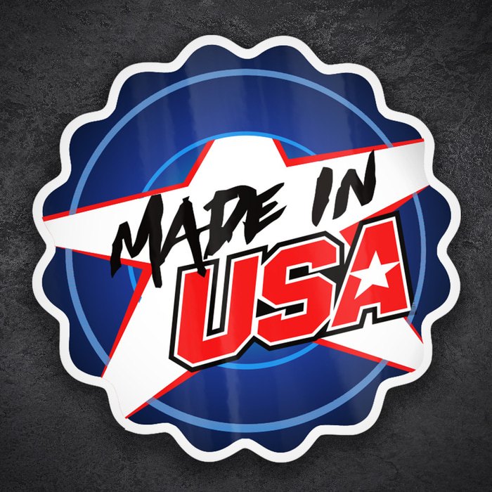 Adesivi per Auto e Moto: Distintivo Made in USA con Stella