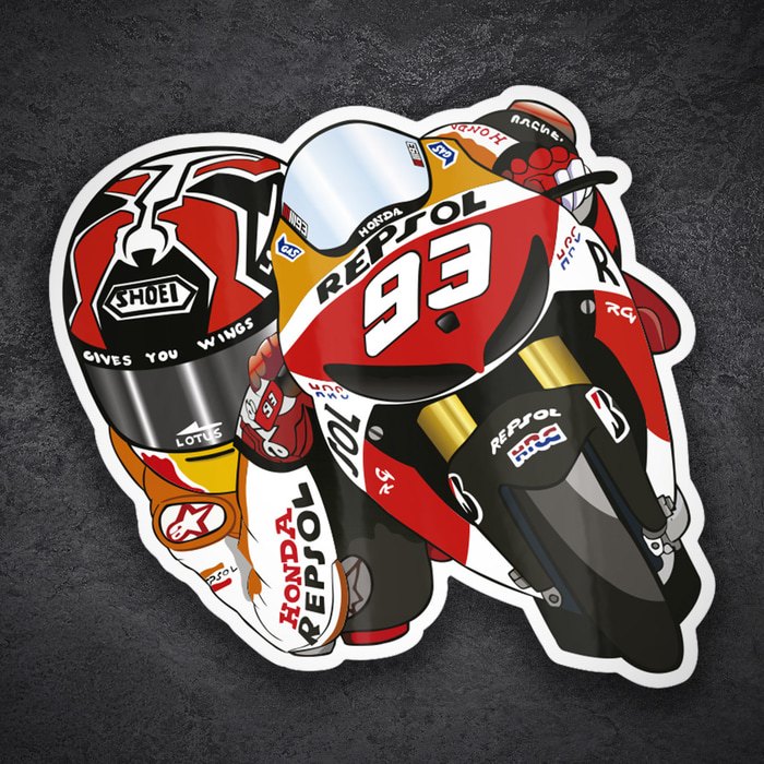 Adesivi per Auto e Moto: MotoGP 93 Marc Márquez Honda Repsol