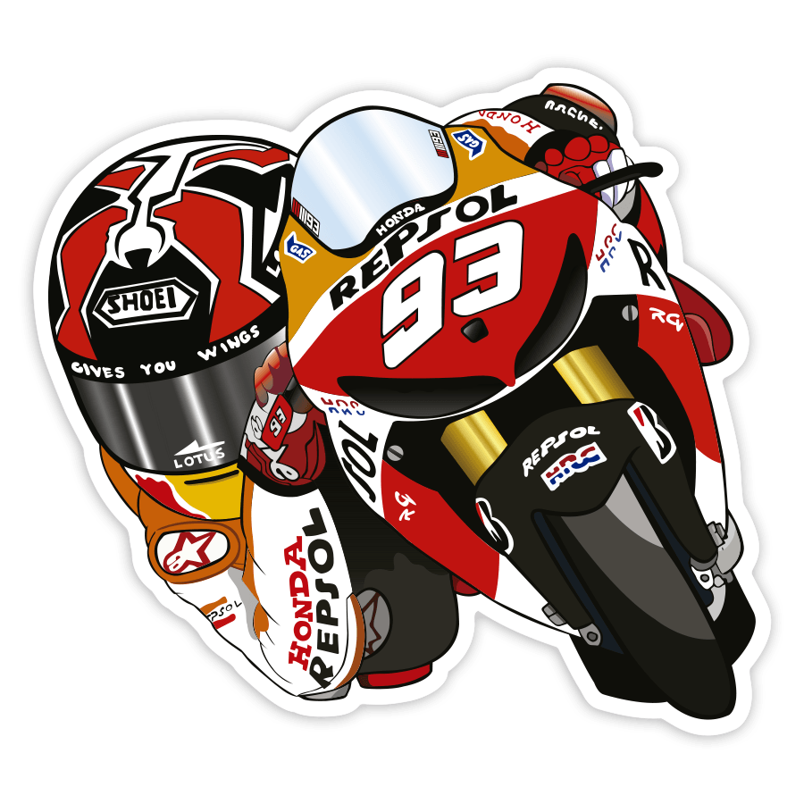 Adesivi per Auto e Moto: MotoGP 93 Marc Márquez Honda Repsol