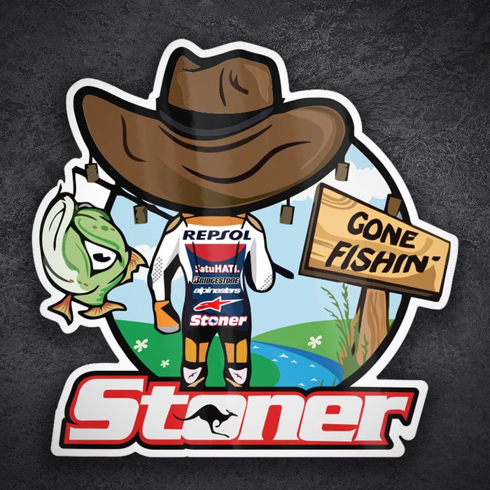 Adesivi per Auto e Moto: Stoner MotoGP Gone Fishin