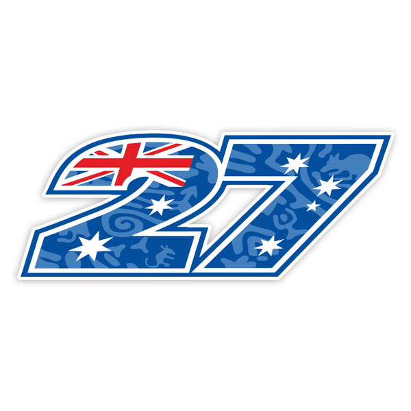 Adesivi per Auto e Moto: Numero 27 MotoGP Casey Stoner