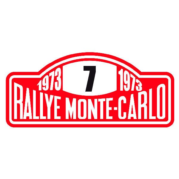 Adesivi per Auto e Moto: Numero 7 con Testo Rallye Monte-Carlo 1973