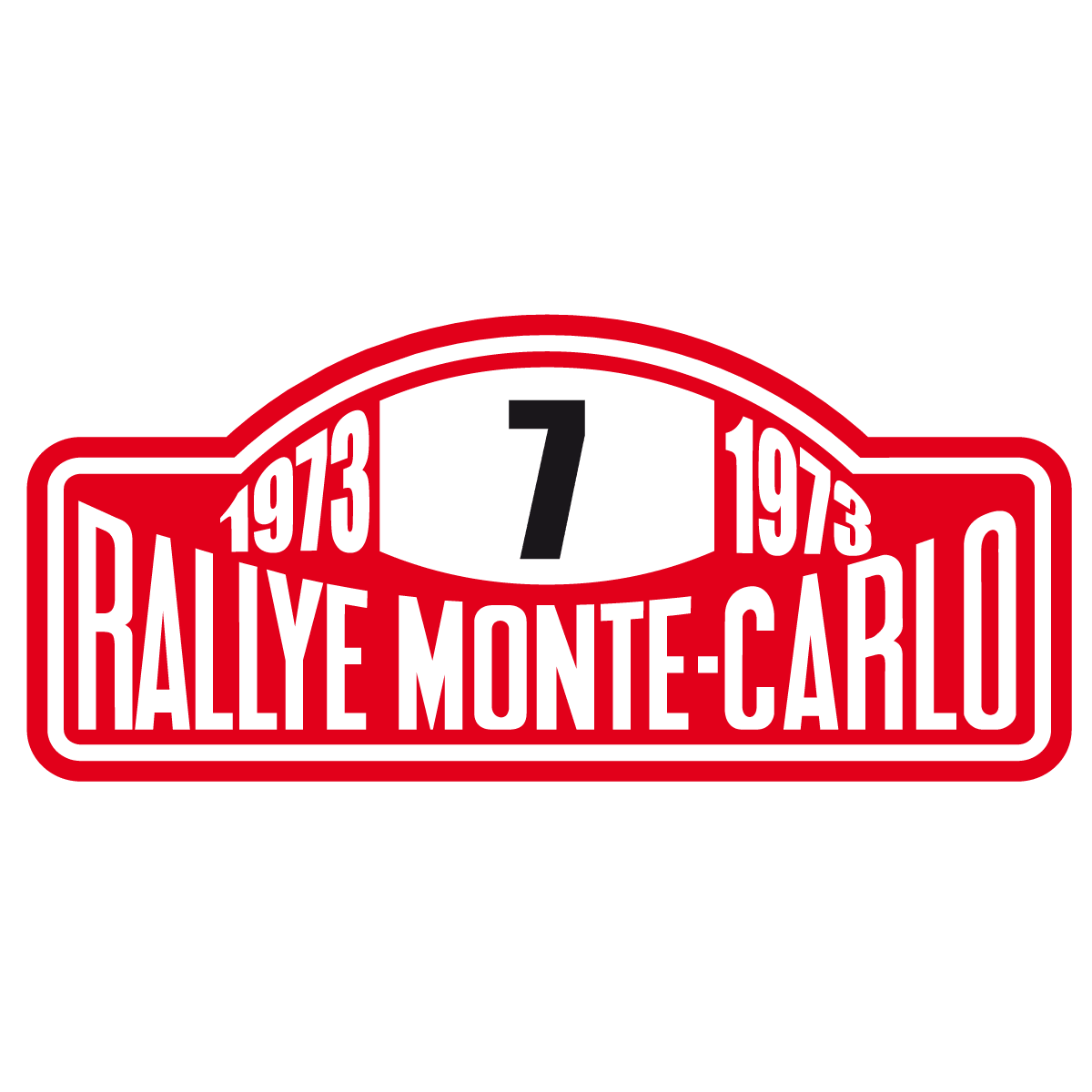 Adesivi per Auto e Moto: Numero 7 con Testo Rallye Monte-Carlo 1973