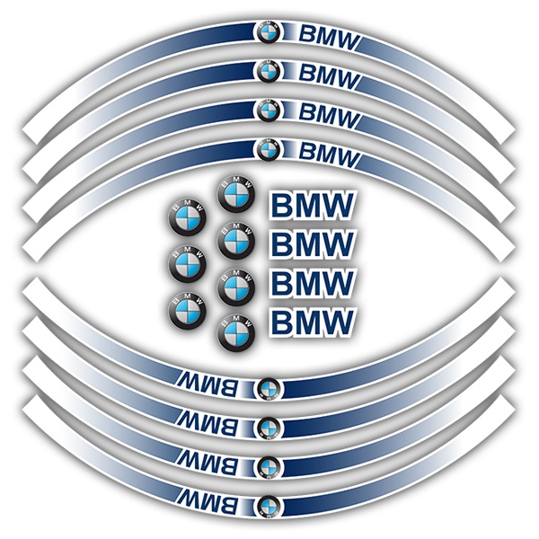 Adesivi per Auto e Moto: Kit adesivo ruote Strisce  BMW Classic