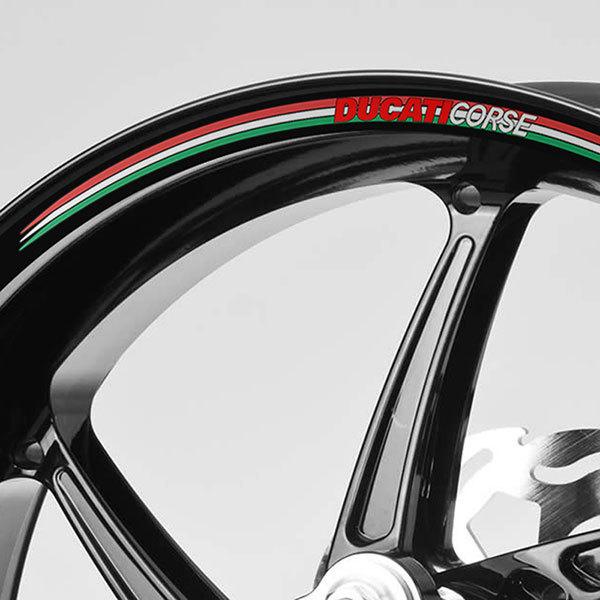 Adesivi per Auto e Moto: Kit adesivo ruote Strisce  Ducati Italia 1