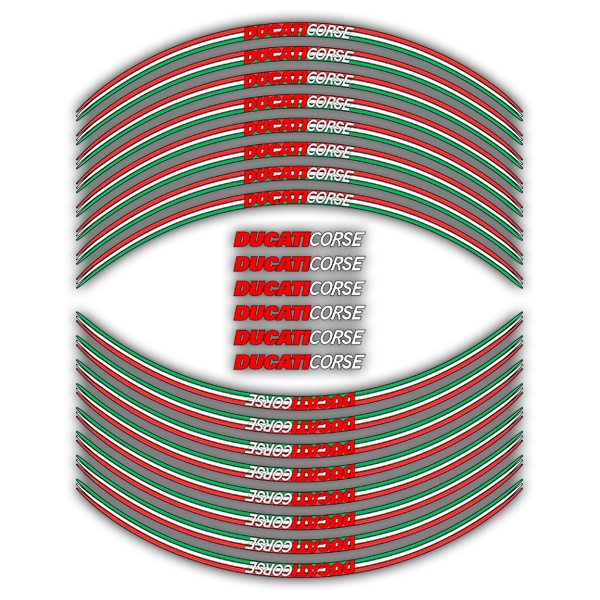 Adesivi per Auto e Moto: Kit adesivo ruote Strisce  Ducati Italia