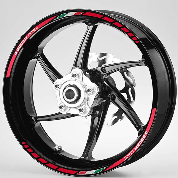 Adesivi per Auto e Moto: Kit adesivo ruote Strisce motoGP Ducati Corse