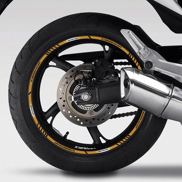 Adesivi ruote moto strisce cerchi HONDA HORNET 600 Racing 4 sitckers wheel