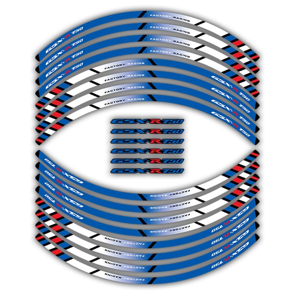 Adesivi per Auto e Moto: Kit ruote Strisce Suzuki GSX R750 Factory