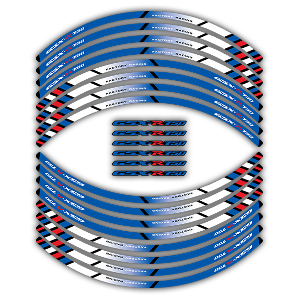 Adesivi per Auto e Moto: Kit ruote Strisce Suzuki GSX R750 Factory