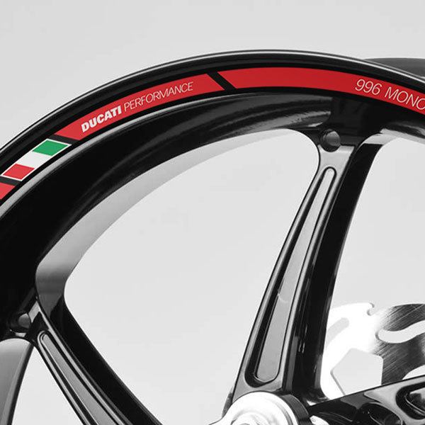 Adesivi per Auto e Moto: Kit adesivo ruote Strisce Ducati 996 Monoposto