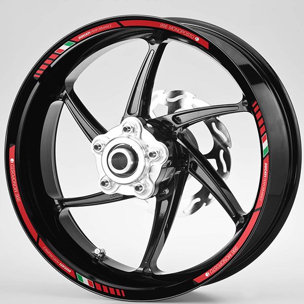 Adesivi per Auto e Moto: Kit adesivo ruote Strisce Ducati 996 Monoposto