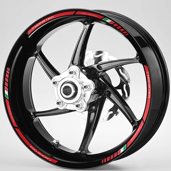 Adesivi per Auto e Moto: Kit adesivo ruote Strisce Ducati Monster