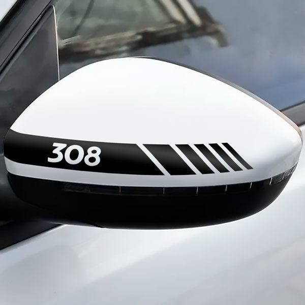 Adesivi per Auto e Moto: Adesivo Retrovisore Peugeot Modelli