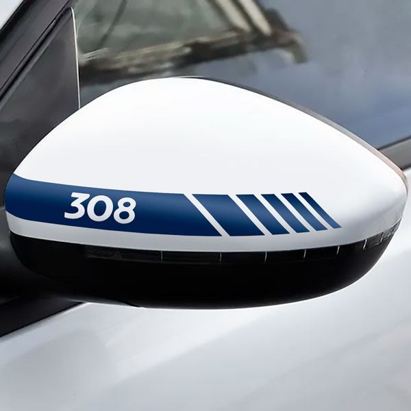 Adesivi per Auto e Moto: Adesivo Retrovisore Peugeot Modelli