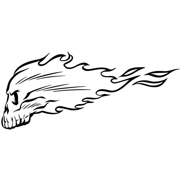 Adesivi per Auto e Moto: Teschio fiammeggiante stile Hot Rod