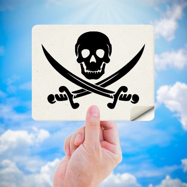 Adesivi per Auto e Moto: Teschio dei Pirati Jolly Roger Classico