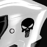 Adesivi per Auto e Moto: Punisher con Calavera Estilizzata e Linee Vertical 5