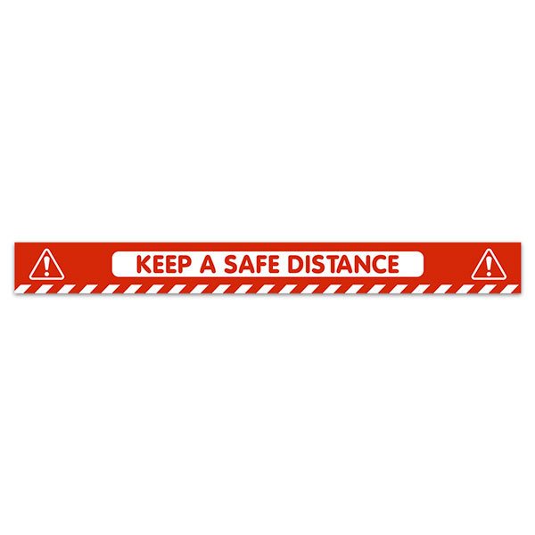 Adesivi per Auto e Moto: Strip Keep Distance 4 - Inglese in rosso