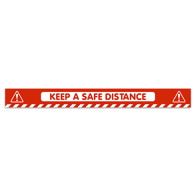 Adesivi per Auto e Moto: Strip Keep Distance 4 - Inglese in rosso