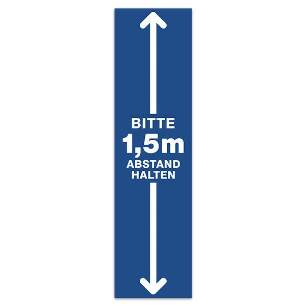 Adesivi per Auto e Moto: Adesivo Pavimento 1,5m di Distanza Tedesco in blu