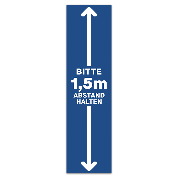 Adesivi per Auto e Moto: Adesivo Pavimento 1,5m di Distanza Tedesco in blu