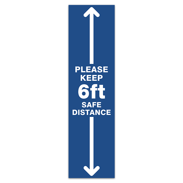 Adesivi per Auto e Moto: Adesivo Pavimento 6ft di Distanza - Inglese