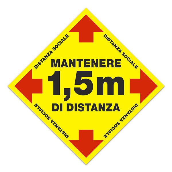 Adesivi per Auto e Moto: Adesivo Pavimento Mantenere 1,5m di Distanza 2