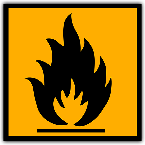 Adesivi per Auto e Moto: Adesivo segnali pericolo fuoco