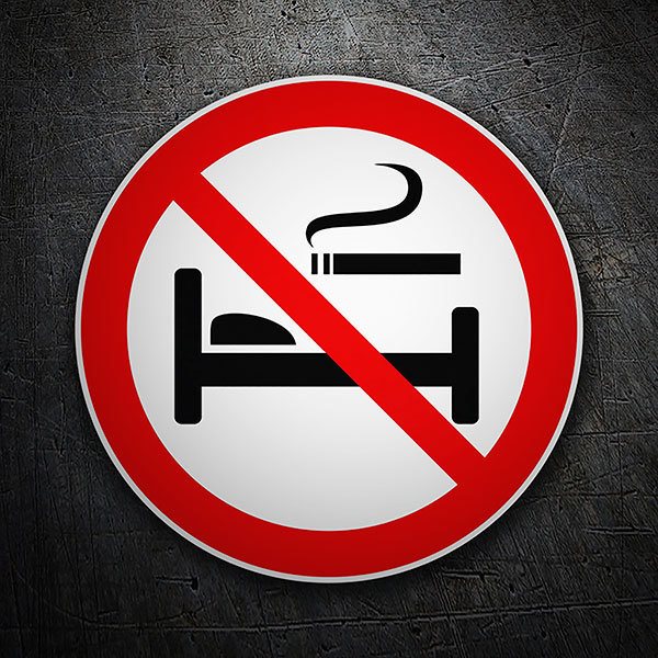 Adesivi per Auto e Moto: Non fumare a letto