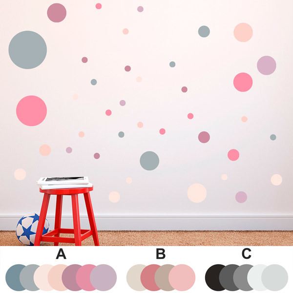 Adesivi Murali: Set di cerchi colori pastello