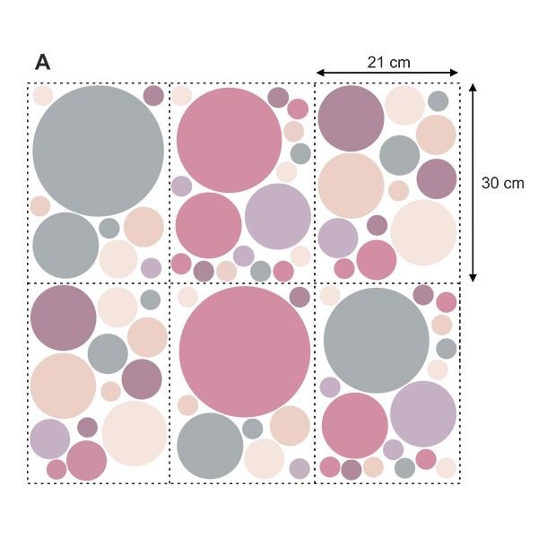 Adesivi Murali: Set di cerchi colori pastello
