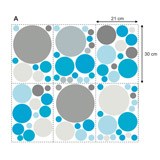 Adesivi Murali: Set di Cerchi di Sfumature Blu 5