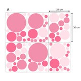 Adesivi Murali: Set Cerchi di Sfumature Rosa 5