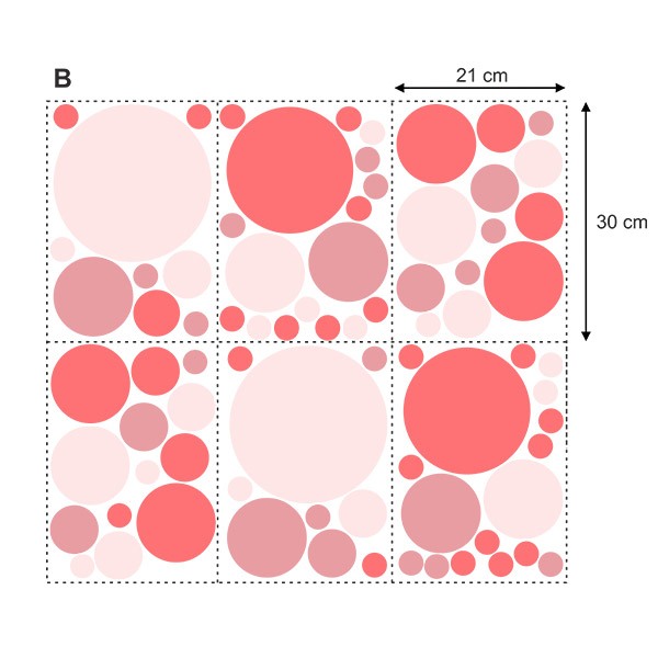 Adesivi Murali: Set Cerchi di Sfumature Rosa