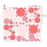 Adesivi Murali: Set Cerchi di Sfumature Rosa 6