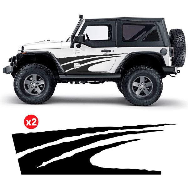 Adesivi per Auto e Moto: Kit Adesivi Laterali Onda per 4x4 2 Porte