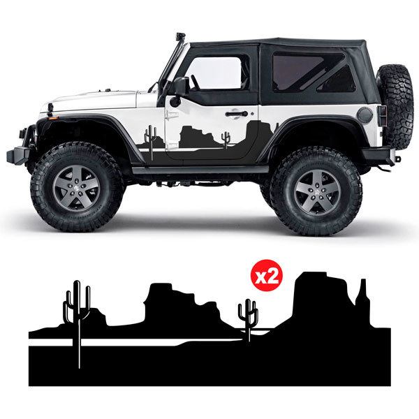 Adesivi per Auto e Moto: Kit Adesivi Laterali Deserto per 4x4 2 Porte
