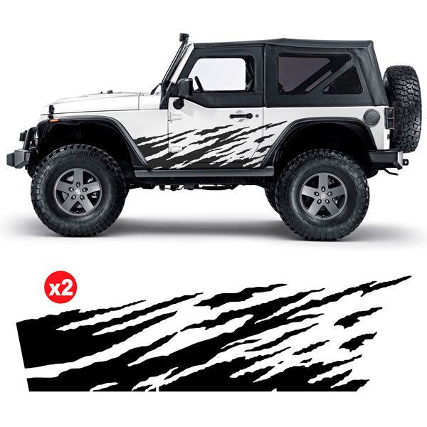 Adesivi per Auto e Moto: Kit Adesivi Laterali Fuoco per 4x4 2 Porte