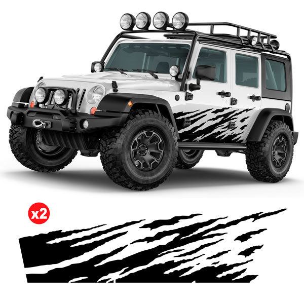 Adesivi per Auto e Moto: Kit Adesivi Laterali Usurato per 4x4 4 Porte