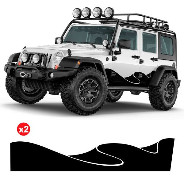 Adesivi per Auto e Moto: Kit Adesivi Laterali Onde per 4x4 4 Porte