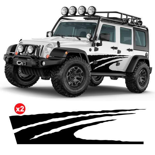Adesivi per Auto e Moto: Kit Adesivi Laterali Sentiero per 4x4 4 Porte