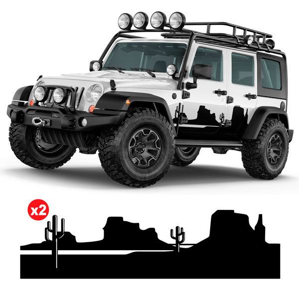 Adesivi per Auto e Moto: Kit Adesivi Laterali Montagne per 4x4 4 Porte