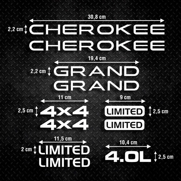 Adesivi per Auto e Moto: Set 11X Cherokee Limited 0