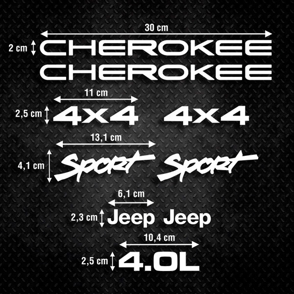 Adesivi per Auto e Moto: Set 9X Cherokee Sport