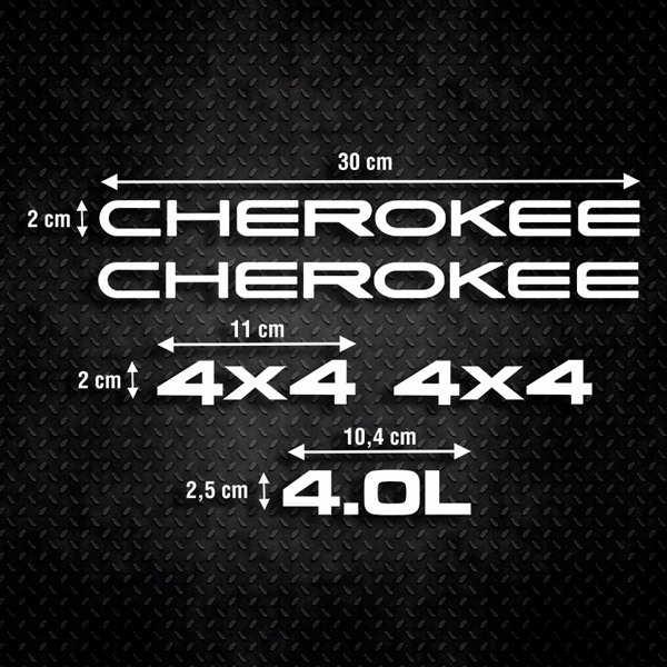 Adesivi per Auto e Moto: Set 5X Cherokee 4x4