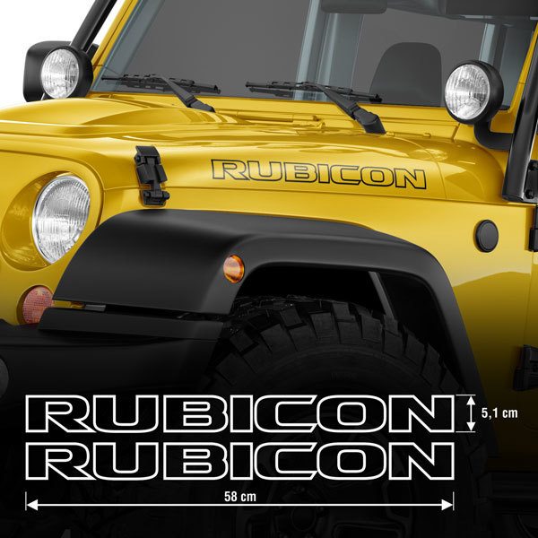 Adesivi per Auto e Moto: Set 2X Rubicon 4x4 Jeep