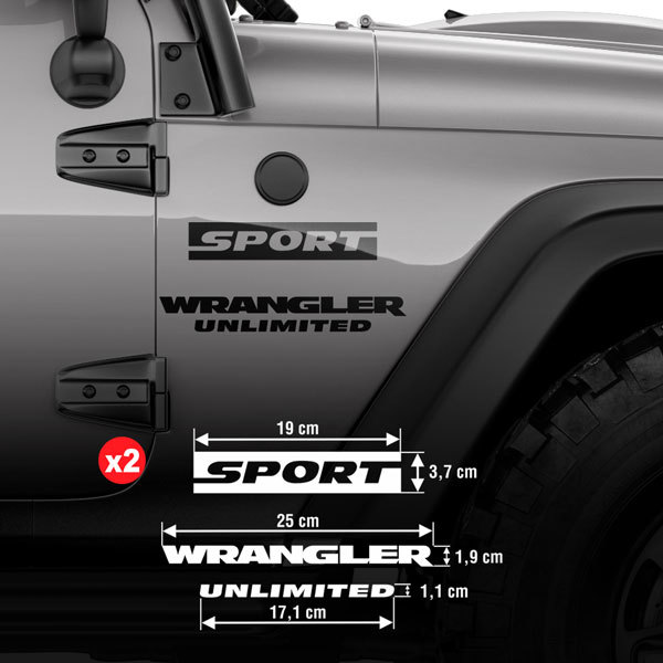 Adesivi per Auto e Moto: Set 2X Lato Sport Wrangler 0